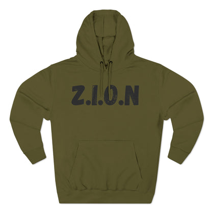 Zion Hoodie Black Words & Image