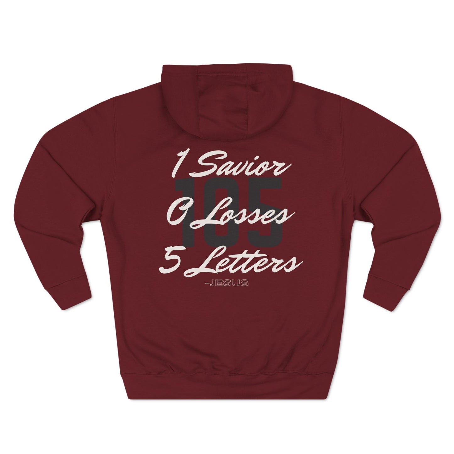Adult 105 Christian White and Black Letters Hoodie