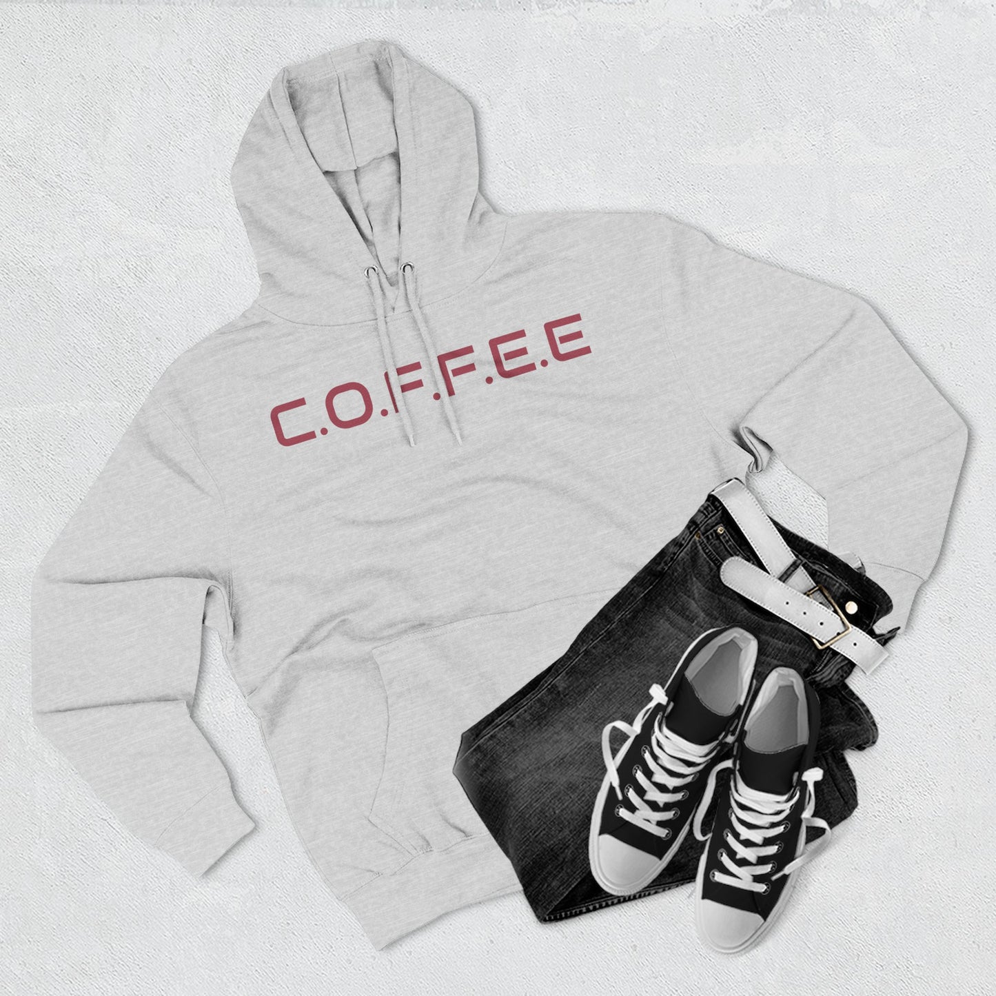 Adult Coffee Christian Marron Words Only Hoodie