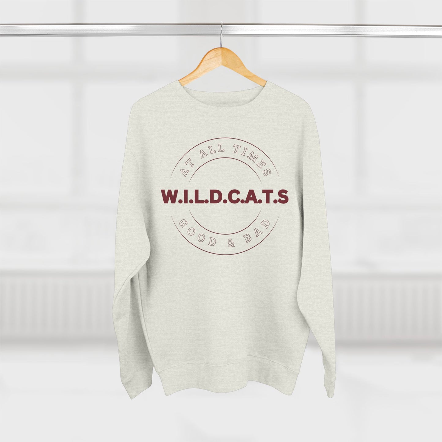 Wildcats Christian Marron Letters & Picture Crewneck
