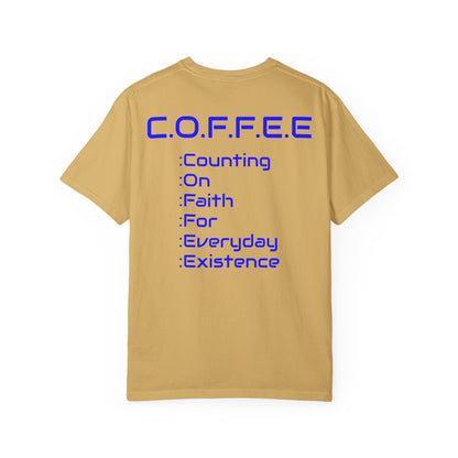 Adult Coffee Christian Blue Words Only