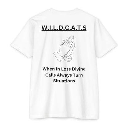 Adult Wildcats Christian Black Letters & Picture Premium tee