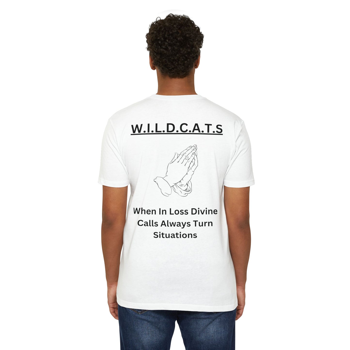 Adult Wildcats Christian Black Letters & Picture Premium tee