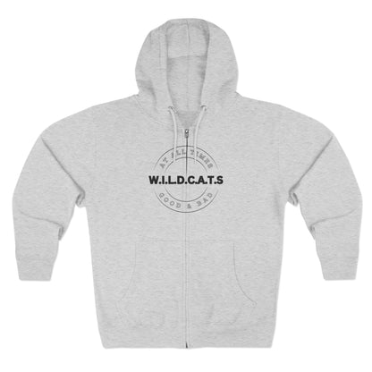 Adult Wildcats Christian Black Letters & Picture Zipper Hoodie