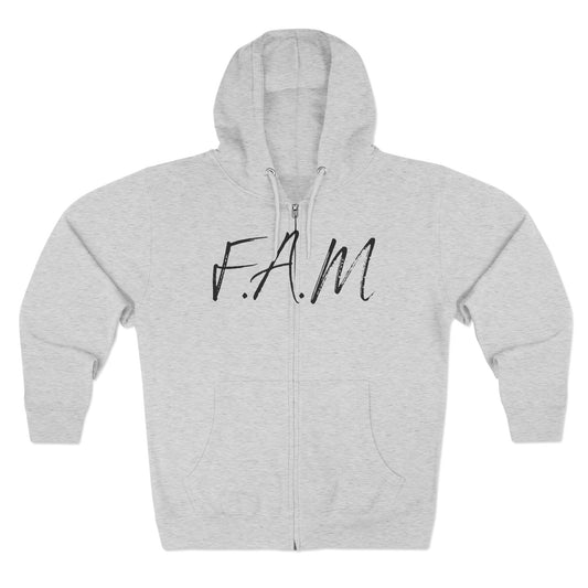 Fam Hoodie Black Words Zipper