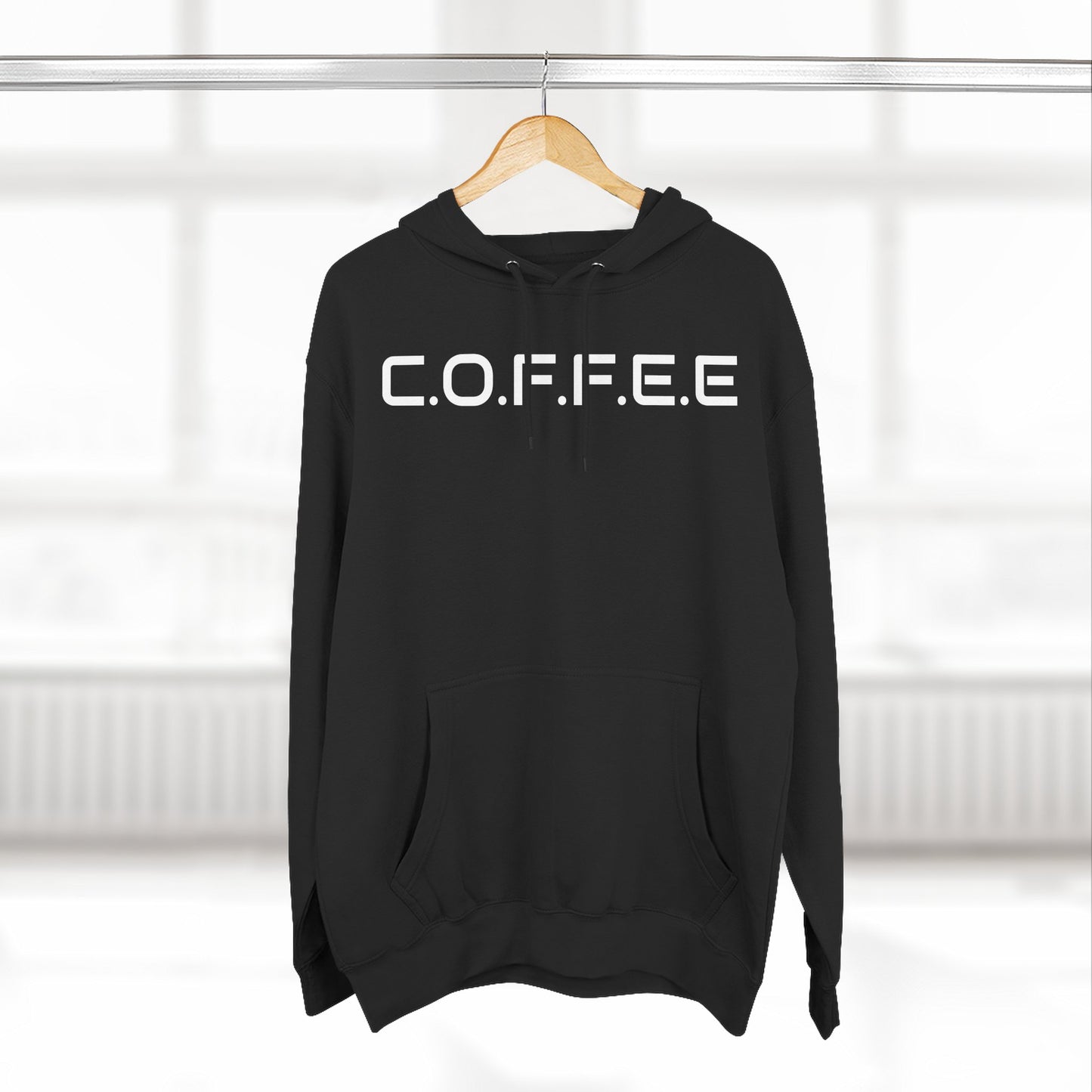 Adult Coffee Christian White Letters & Image Pullover Hoodie