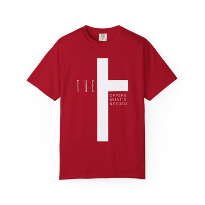 Adult T-Town Christian White Letters & Cross Heavyweight