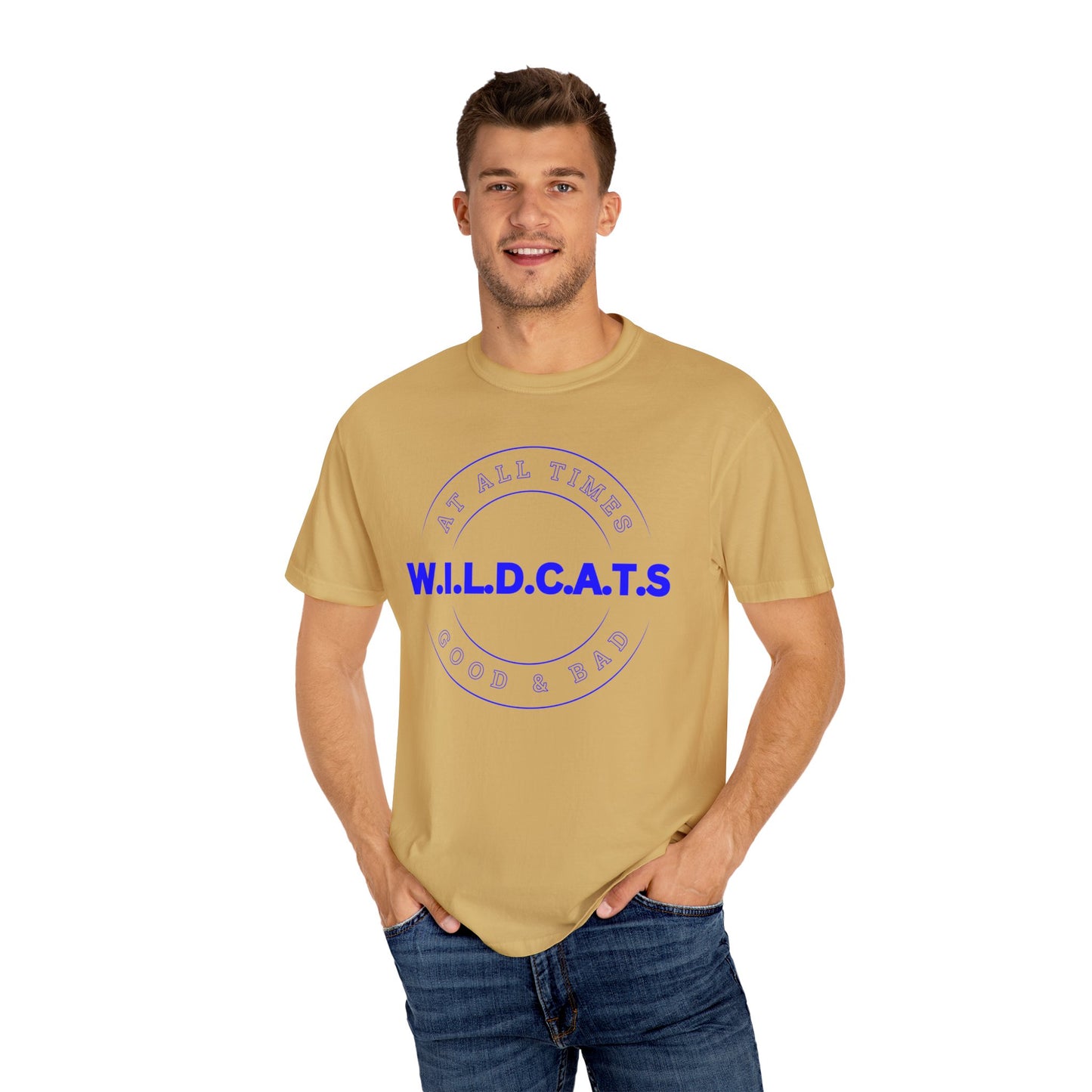 Wildcats Christian Blue Letters & Picture
