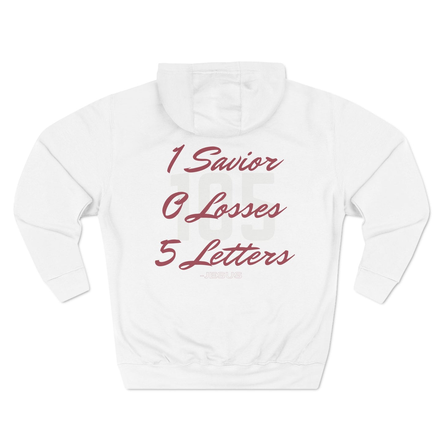 Adult 105 Christian Marron and White Letters Hoodie