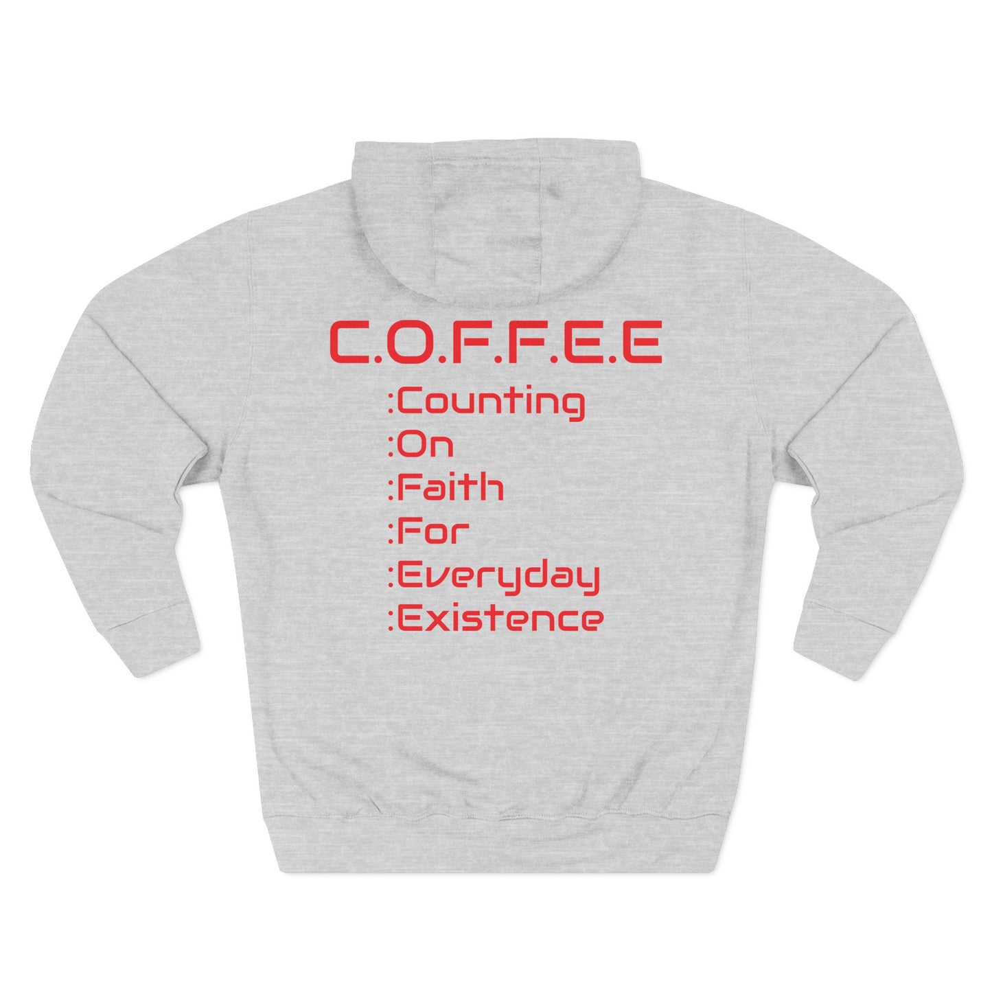 Adult Coffee Christian Red Words Only Hoodie