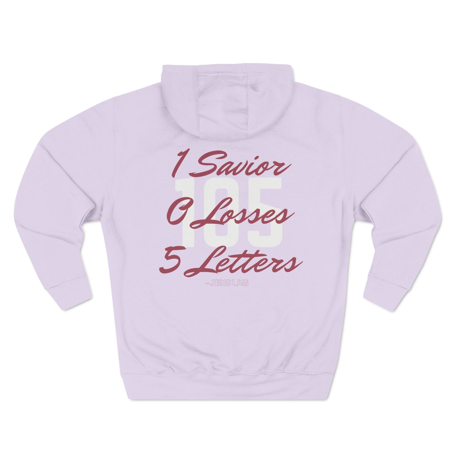 Adult 105 Christian Marron and White Letters Hoodie