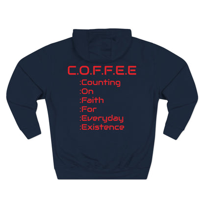 Adult Coffee Christian Red Words Only Hoodie