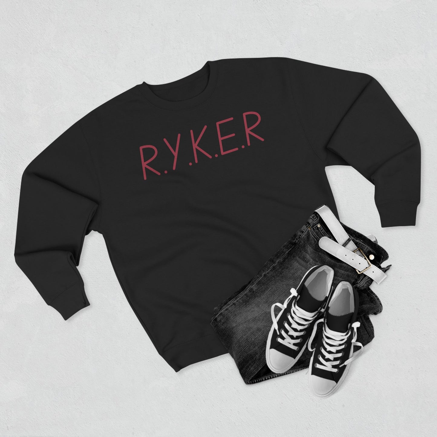 RYKER Christian Marron Letters Crewneck