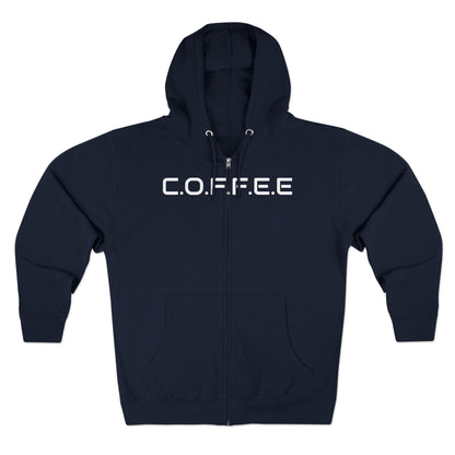 Adult Coffee Christian White Letters & Image Hoodie Zipper