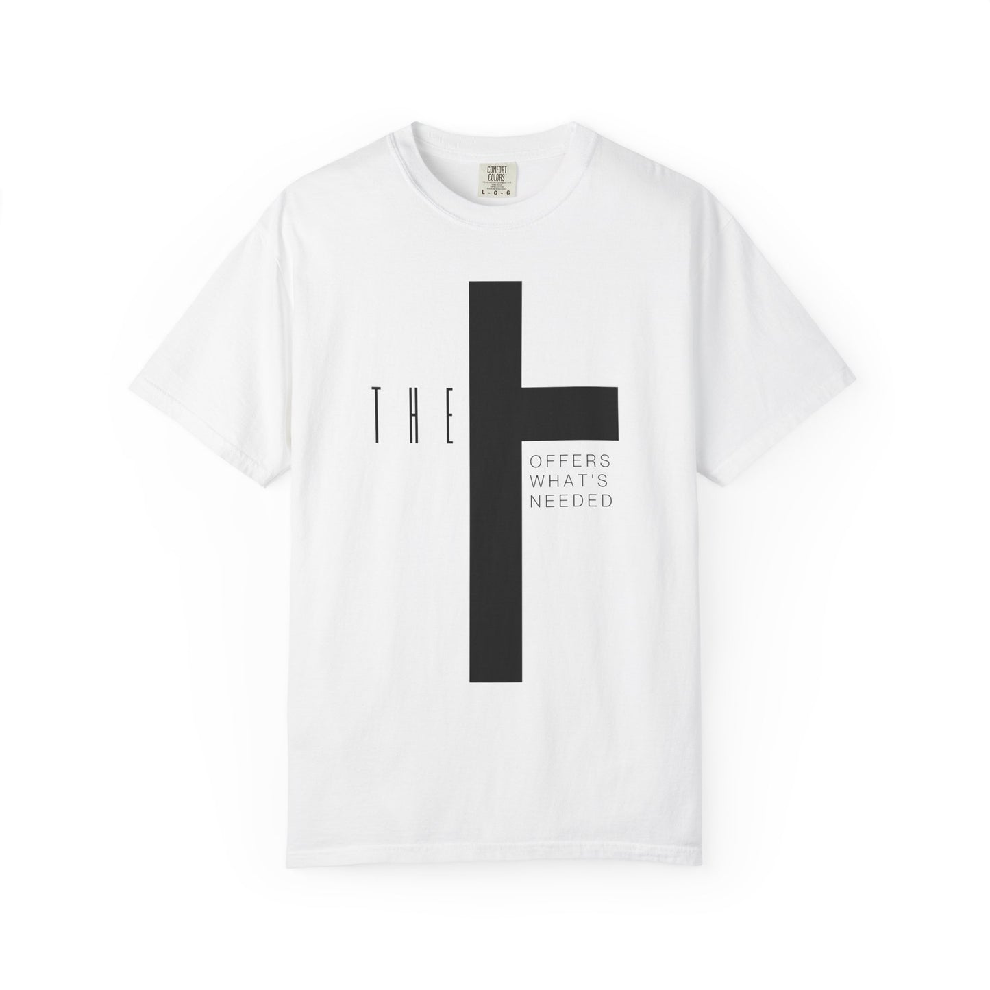 Adult T-Town Christian Black Letters & Cross Heavyweight