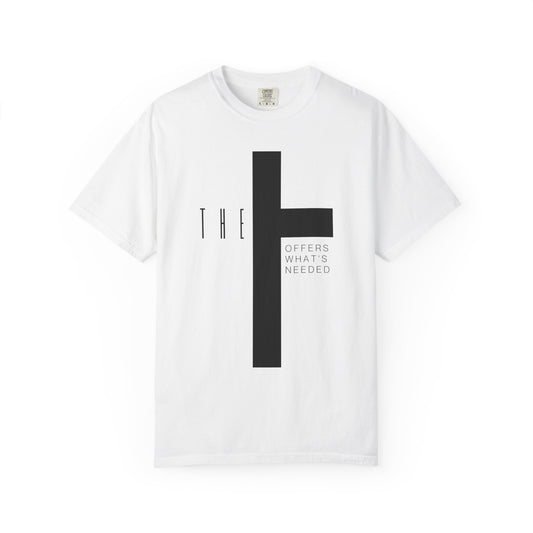 Adult T-Town Christian Black Letters & Cross Heavyweight