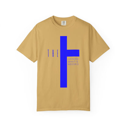 Adult T-Town Christian Blue Letters & Cross