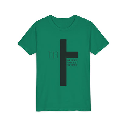 Youth T-Town Christian Black Letters & Cross