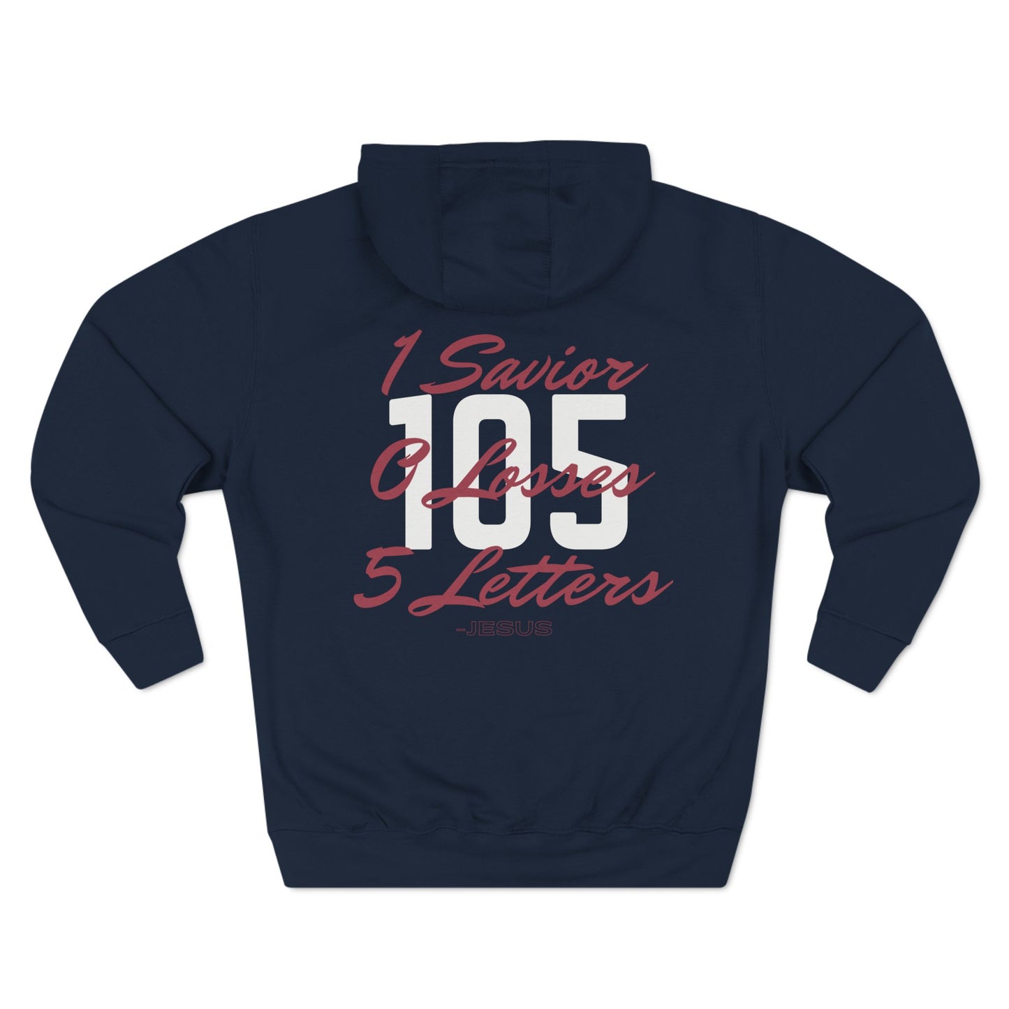 Adult 105 Christian Marron and White Letters Hoodie