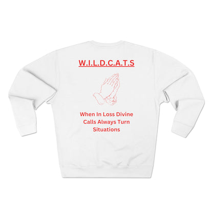 Wildcats Christian Red Letters & Picture Crewneck