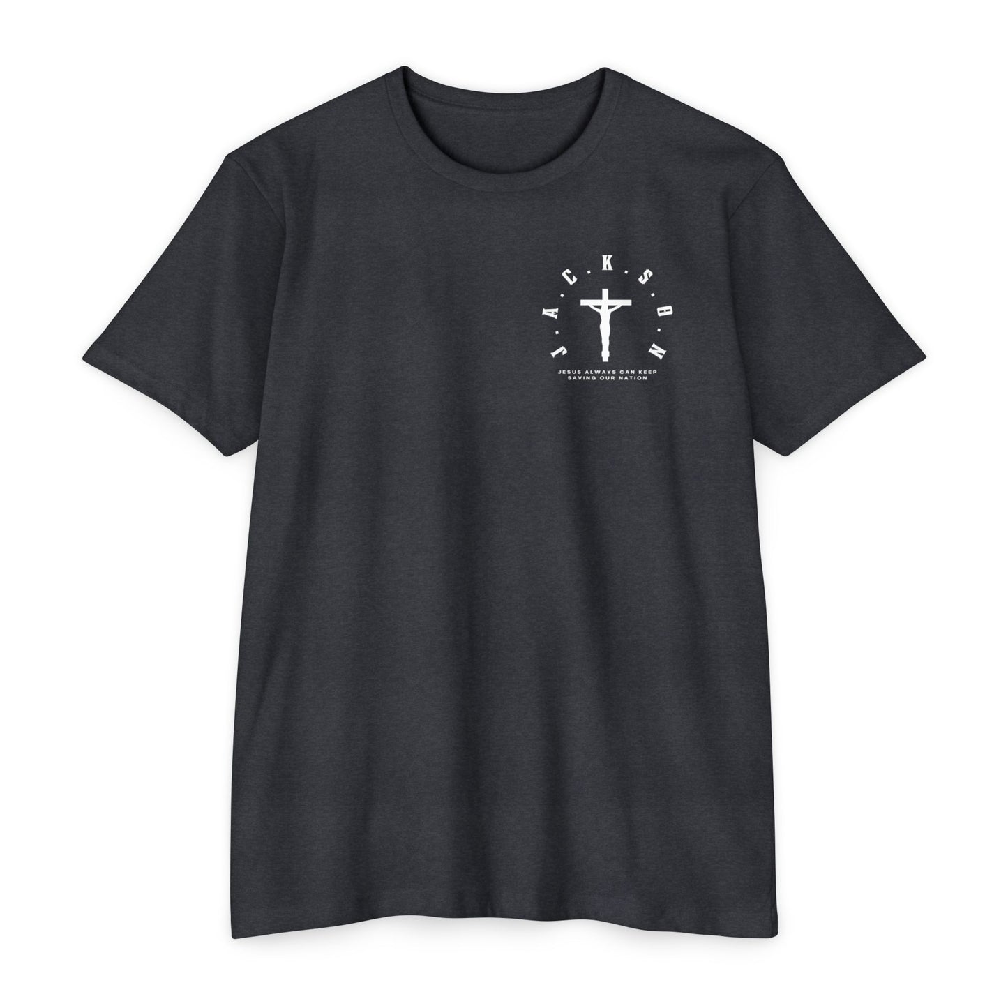 Adult Jackson White Cross & Letters Premium Tee