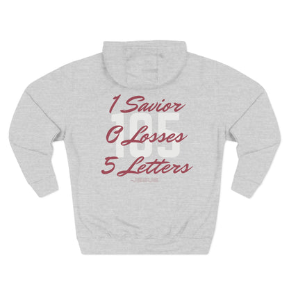Adult 105 Christian Marron and White Letters Hoodie