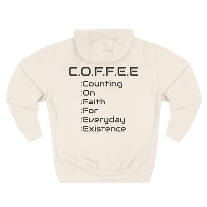 Adult Coffee Christian Black Words Only Hoodie