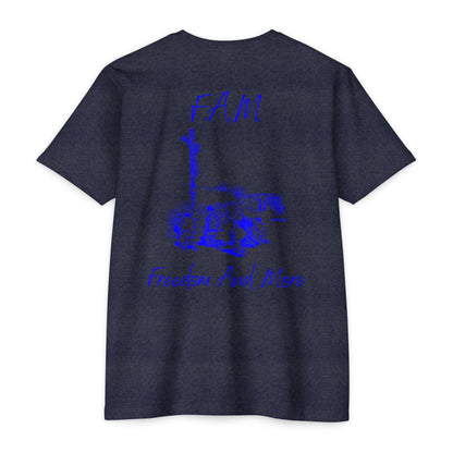 Fam Christian Blue Letters & Image Blended
