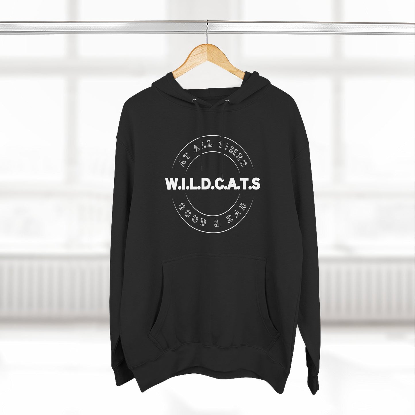 Adult Wildcats Christian White Letters & Picture Pullover Hoodie
