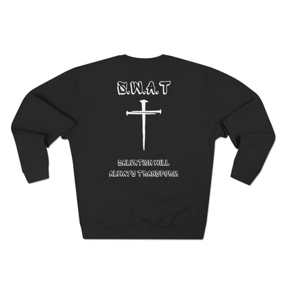 Adult Swat Christian White Words Crewneck