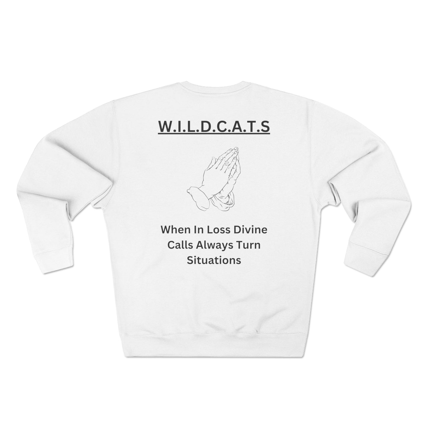 Adult Wildcats Christian Black Letters & Picture Crewneck