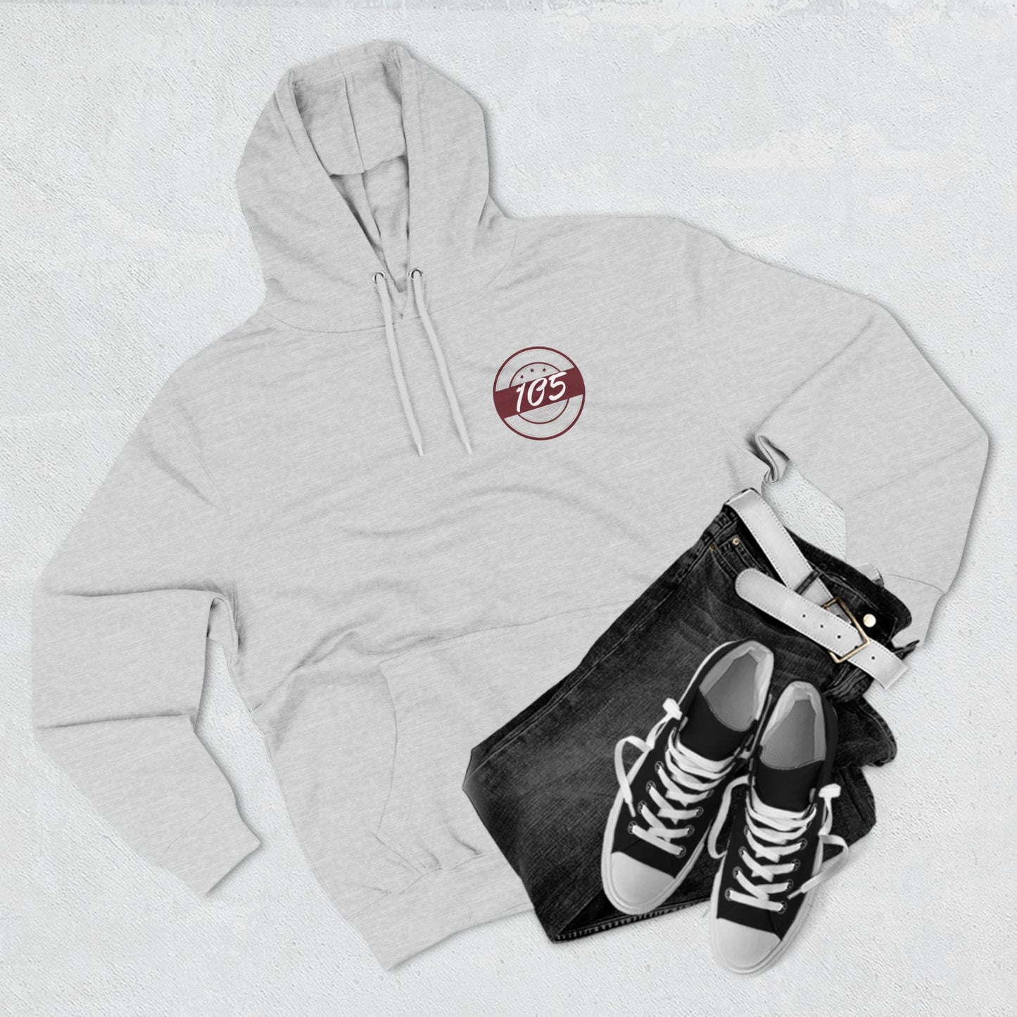 Adult 105 Christian Marron and White Letters Hoodie