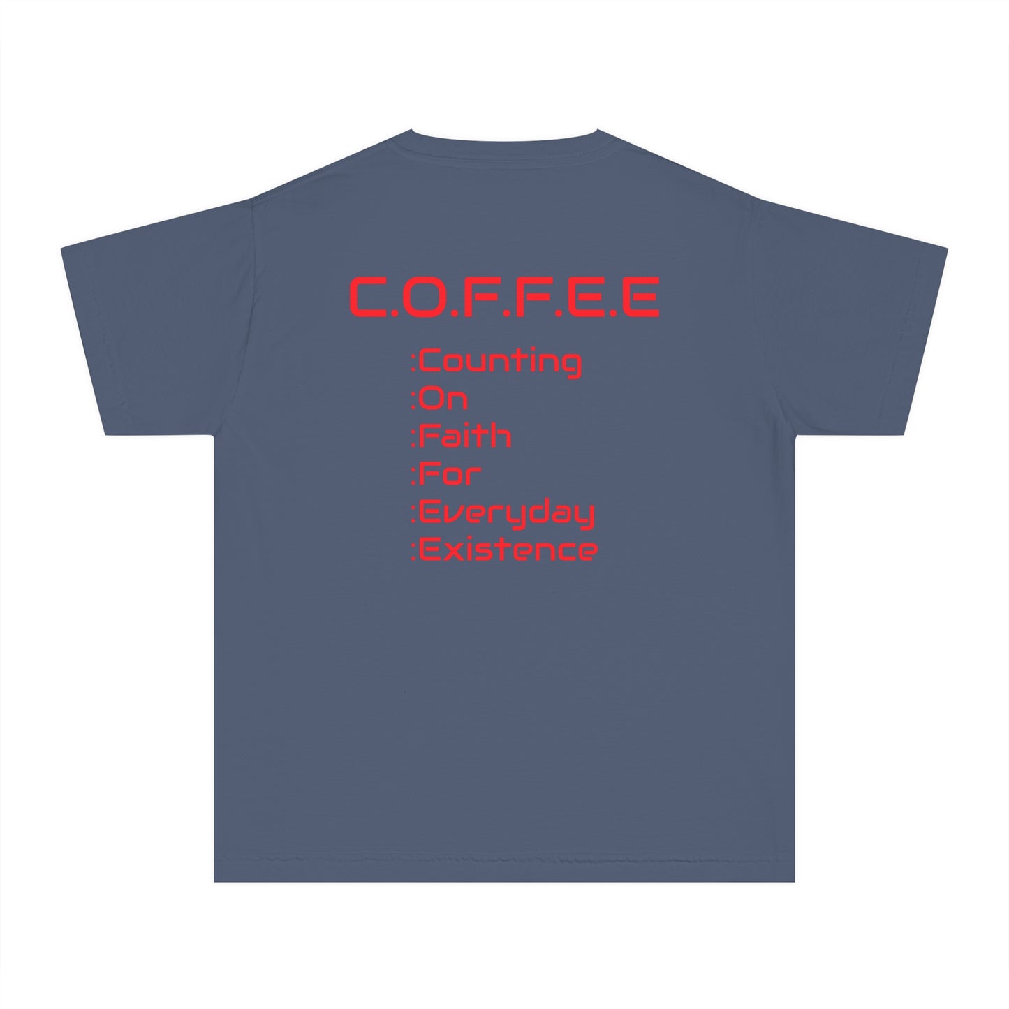 Youth Adult Coffee Christian Red Words Only