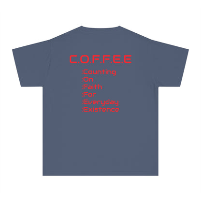 Youth Adult Coffee Christian Red Words Only
