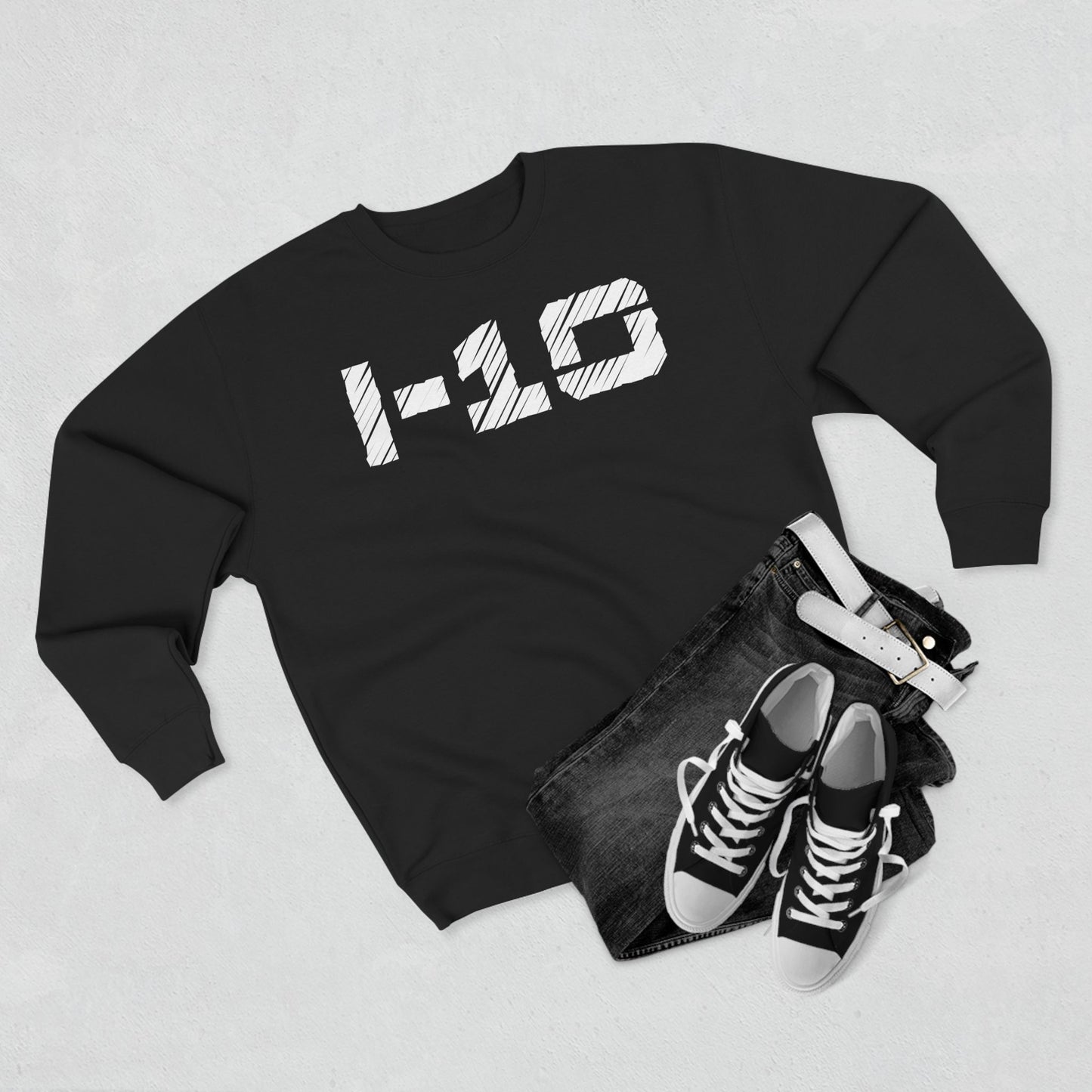 Adult I-10 Christian White Words Crewneck