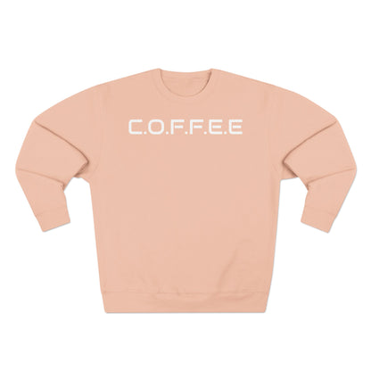 Adult Coffee Christian White Words & Image Crewneck