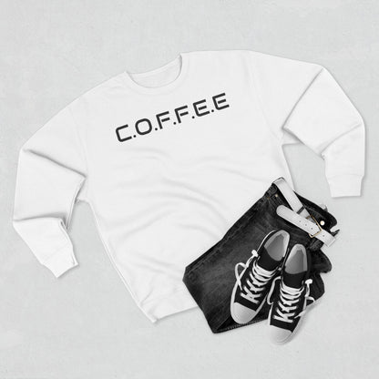 Adult Coffee Christian Black Words Only Crewneck