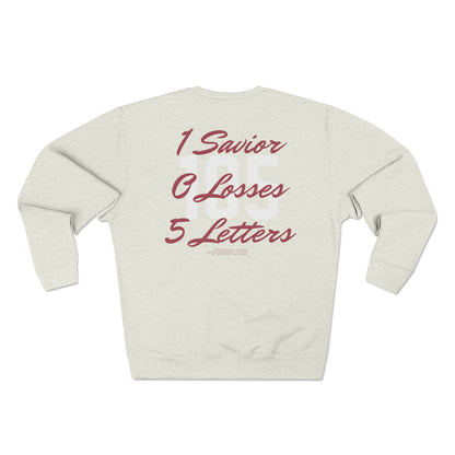 Adult 105 Christian Marron and White Letters Crewneck