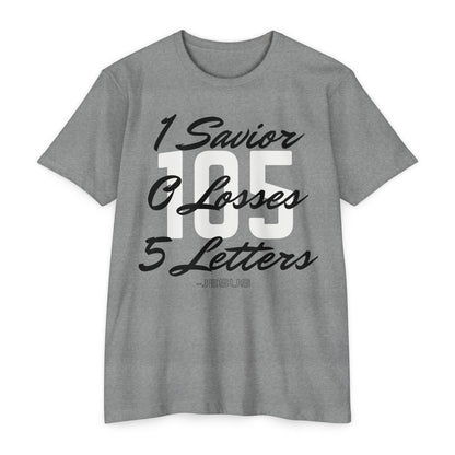 Adult 105 Christian Black and White Letters Premium Tee