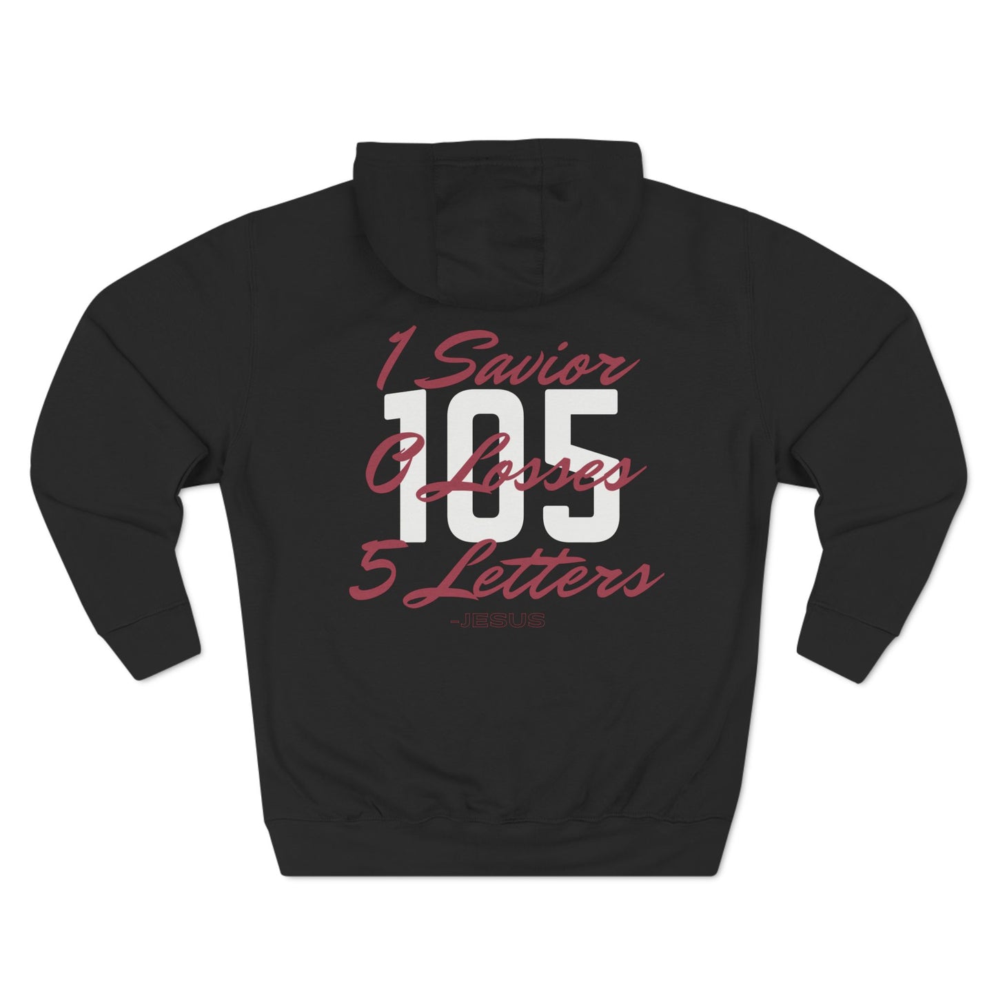 Adult 105 Christian Marron and White Letters Hoodie