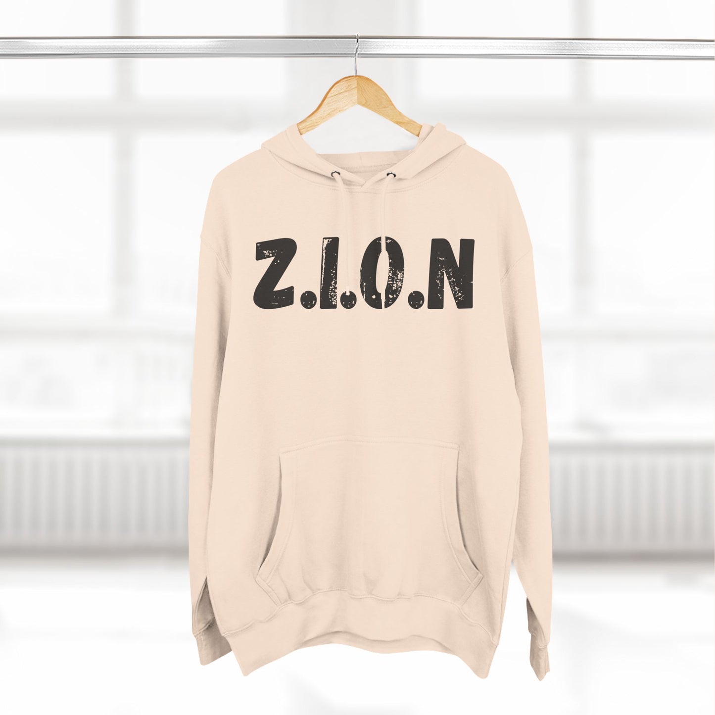 Zion Hoodie Black Words & Image