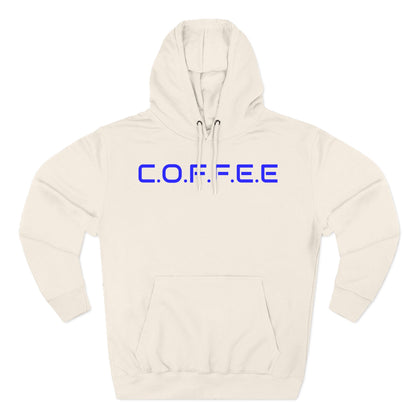 Adult Coffee Christian Blue Words Only Hoodie