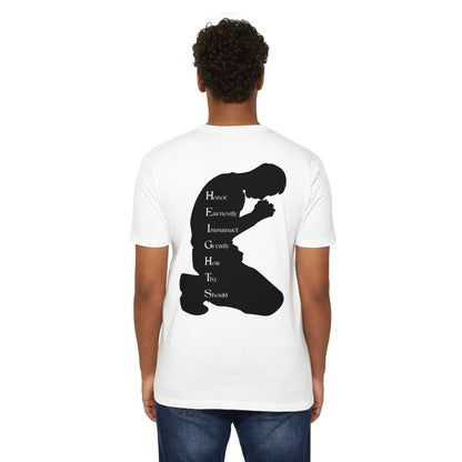 Adult Heights Christian Black Letters & Image Premium Tee