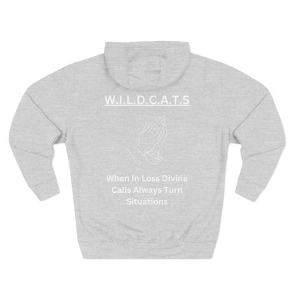 Adult Wildcats Christian White Letters & Picture Pullover Hoodie