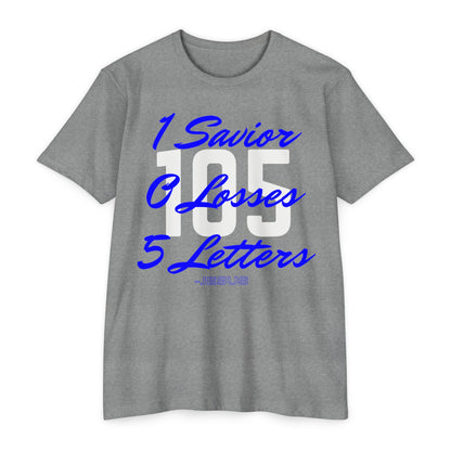 Adult 105 Christian Blue and White Letters Blended