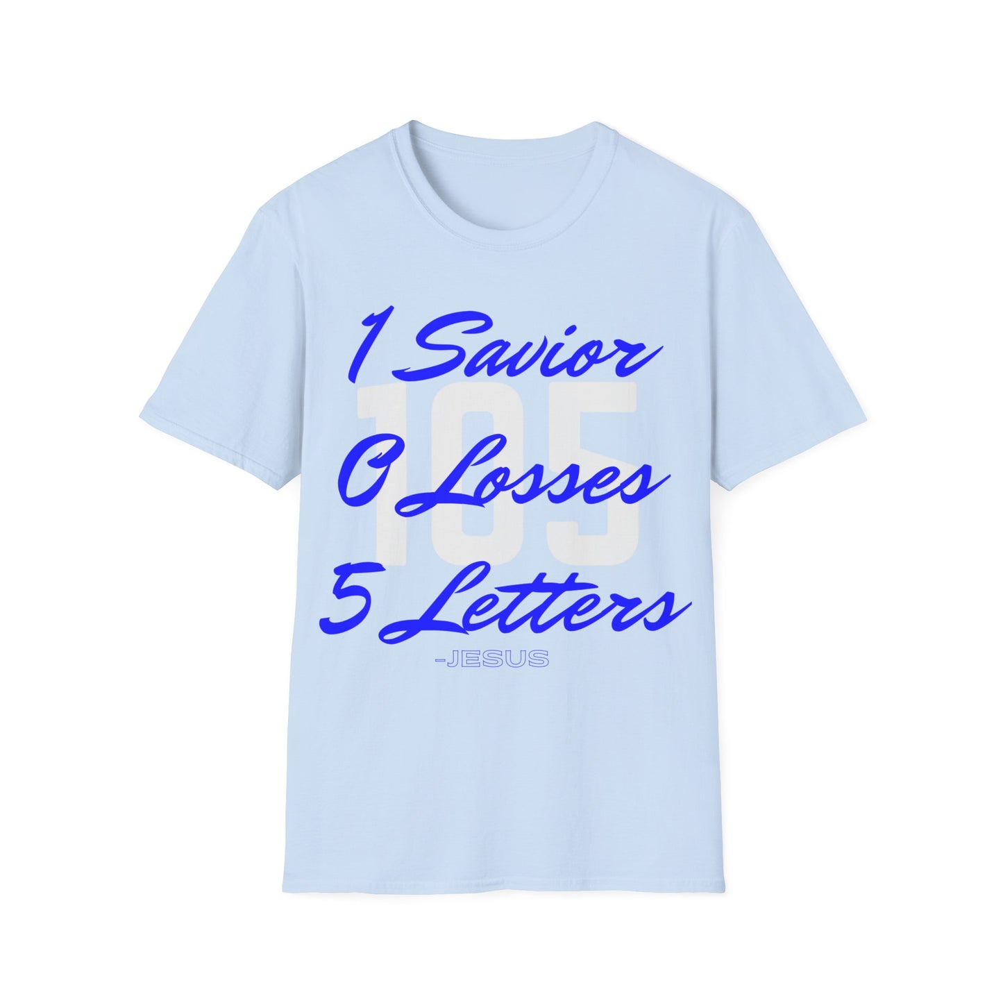 Adult 105 Christian Blue and White Letters