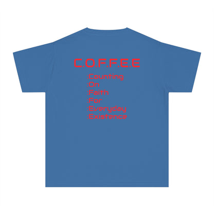 Youth Adult Coffee Christian Red Words Only