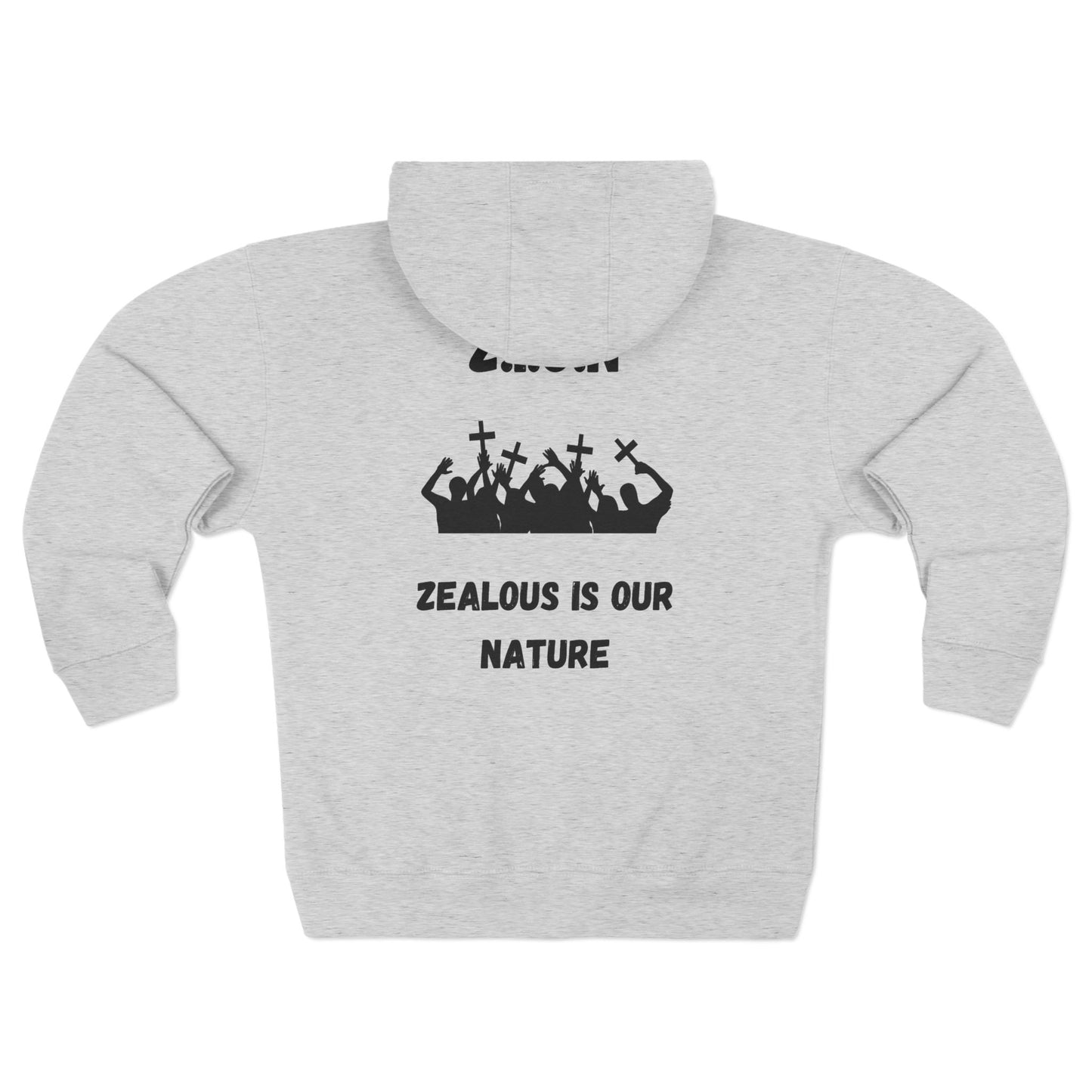 Adult Zion Black Words & Image Zipper Hoodie