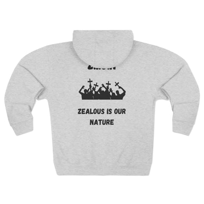 Adult Zion Black Words & Image Zipper Hoodie