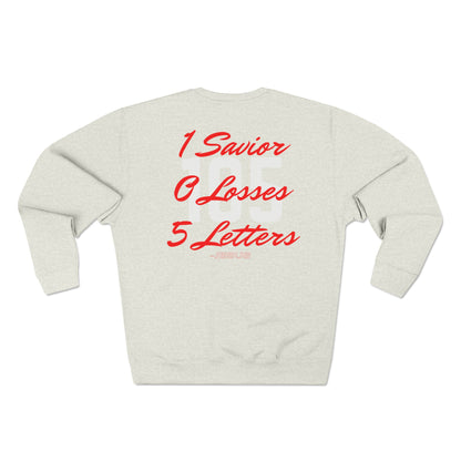 Adult 105 Christian Red and White Letters Crewneck